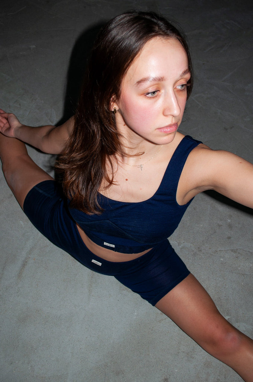 Merino Wool Sports Shorts - Dark Blue-2