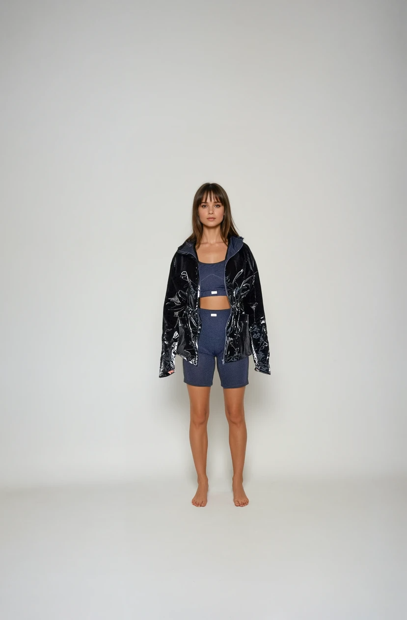 Single-Panel Cotton Windbreaker with Merino Wool Lining - Black-3