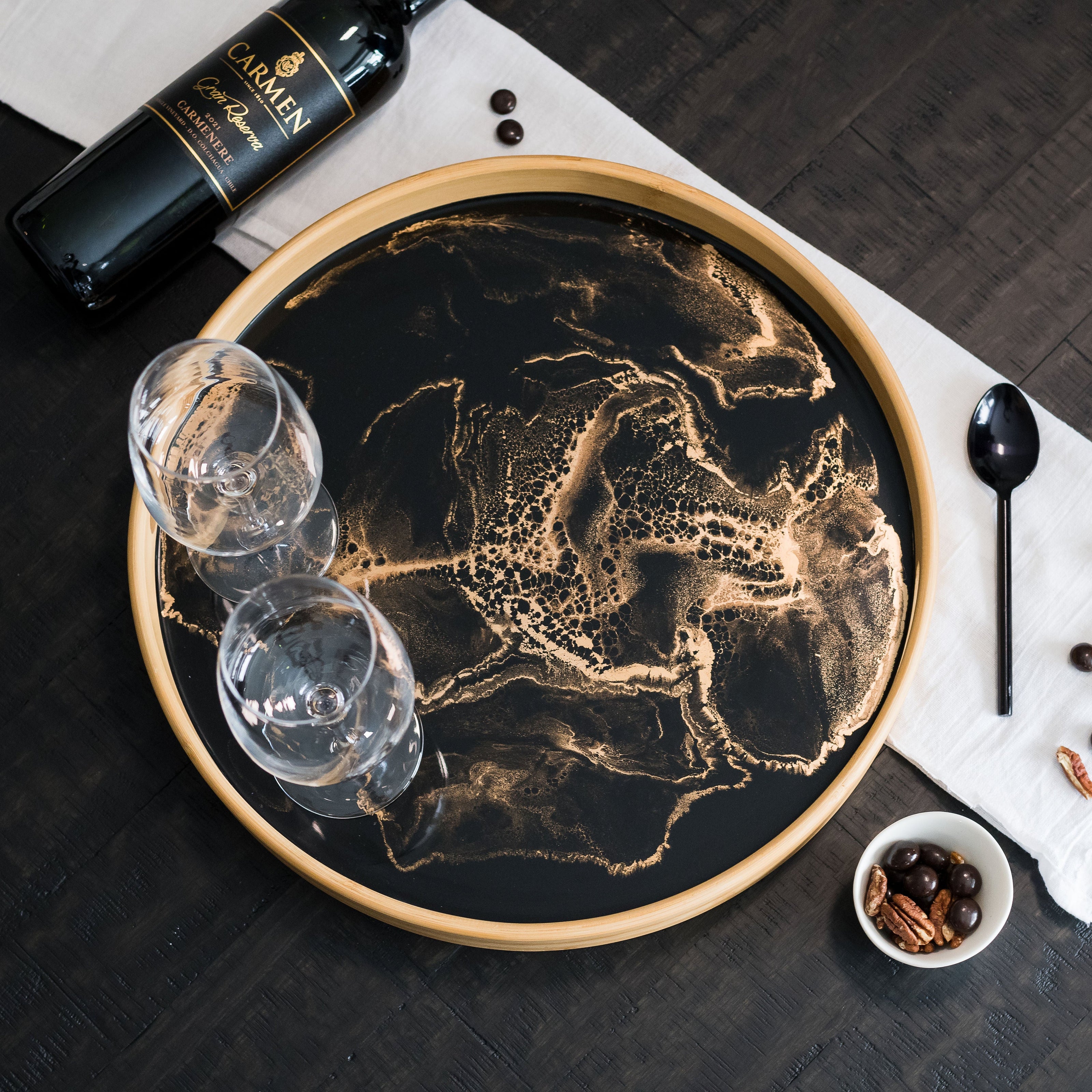 Bamboo Round Serving Trays