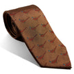 Brown Pheasant Motif Silk Jacquard Tie-0