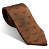 Brown Pheasant Motif Silk Jacquard Tie-0