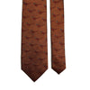Brown Pheasant Motif Silk Jacquard Tie-2