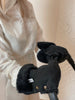 Waterproof Natural Sheepskin Stroller Hand Muffs - Black-2