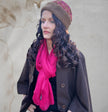 Fuchsia Solid Wool Lightweight Scarf-1