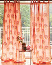 Pink & Green Hand Block Printed Linen Curtains | Floral Pattern | Privacy Opaque Light Filtering