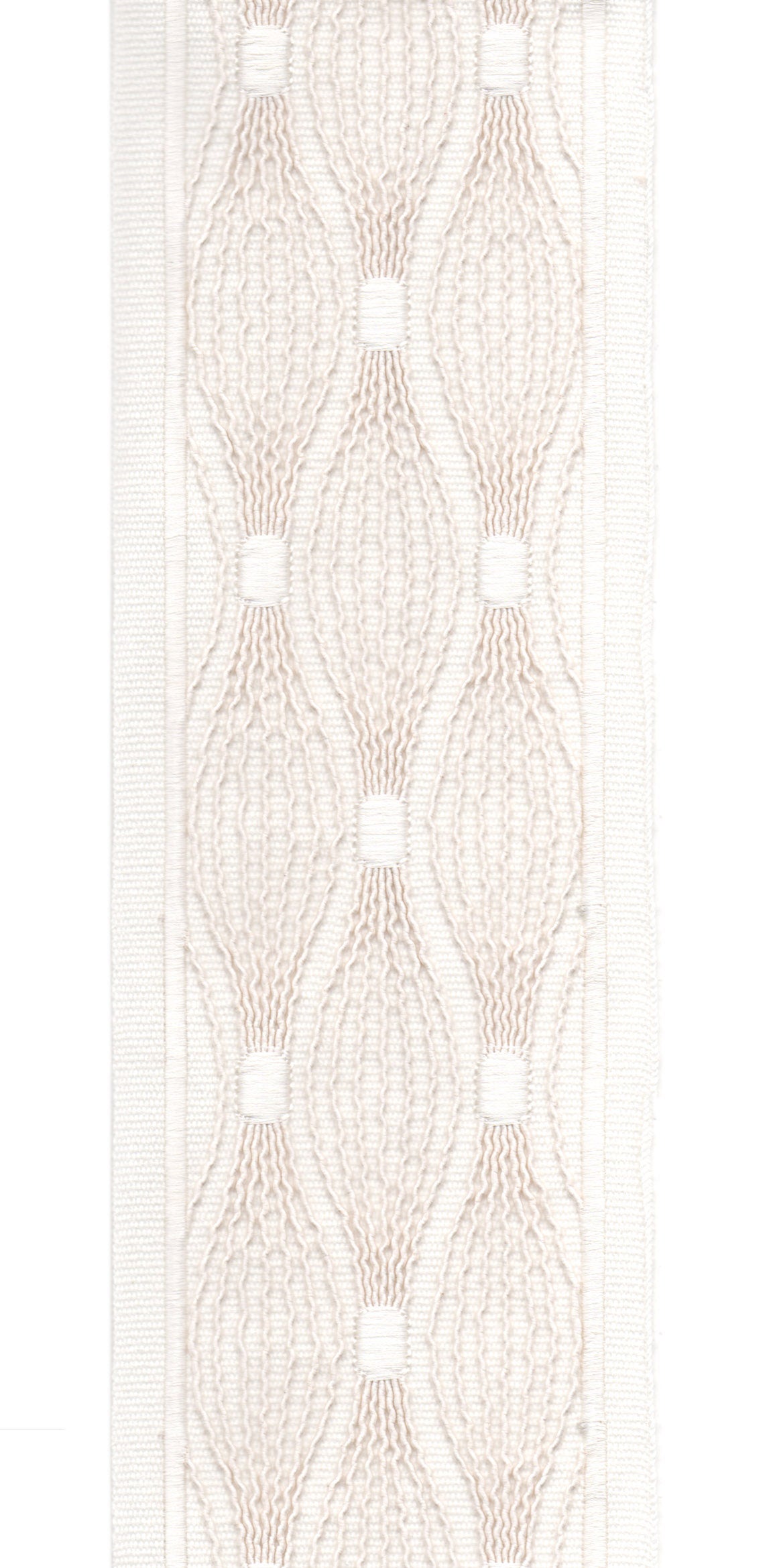 Embroidered Lace Trim | 10cm Wide Cotton Canvas | Delicate Openwork Pattern | Curtain, Cushion & Craft Trimming by the Metre