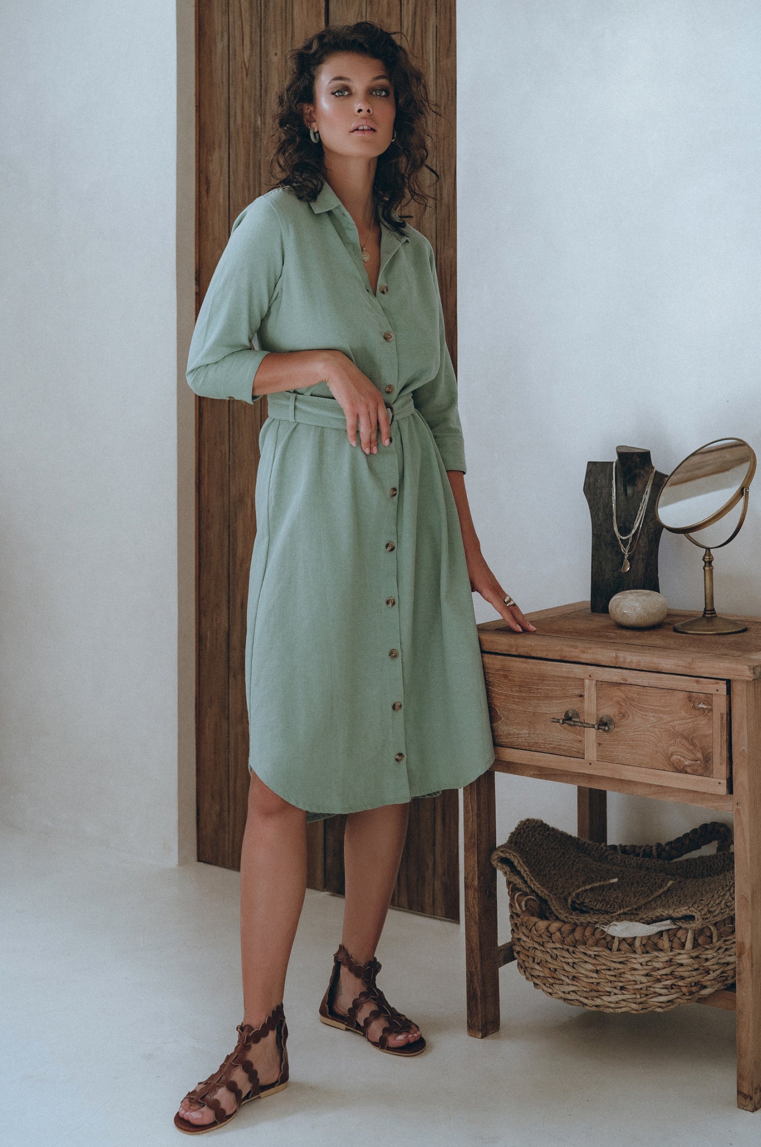 Essence Shirt Linen Dress-5