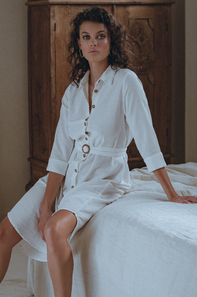 Essence Shirt Linen Dress-0