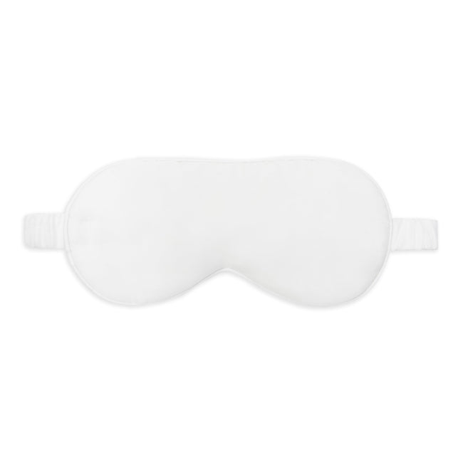 Silk Sleep Eye Mask in White (Eucalyptus Silk)-1