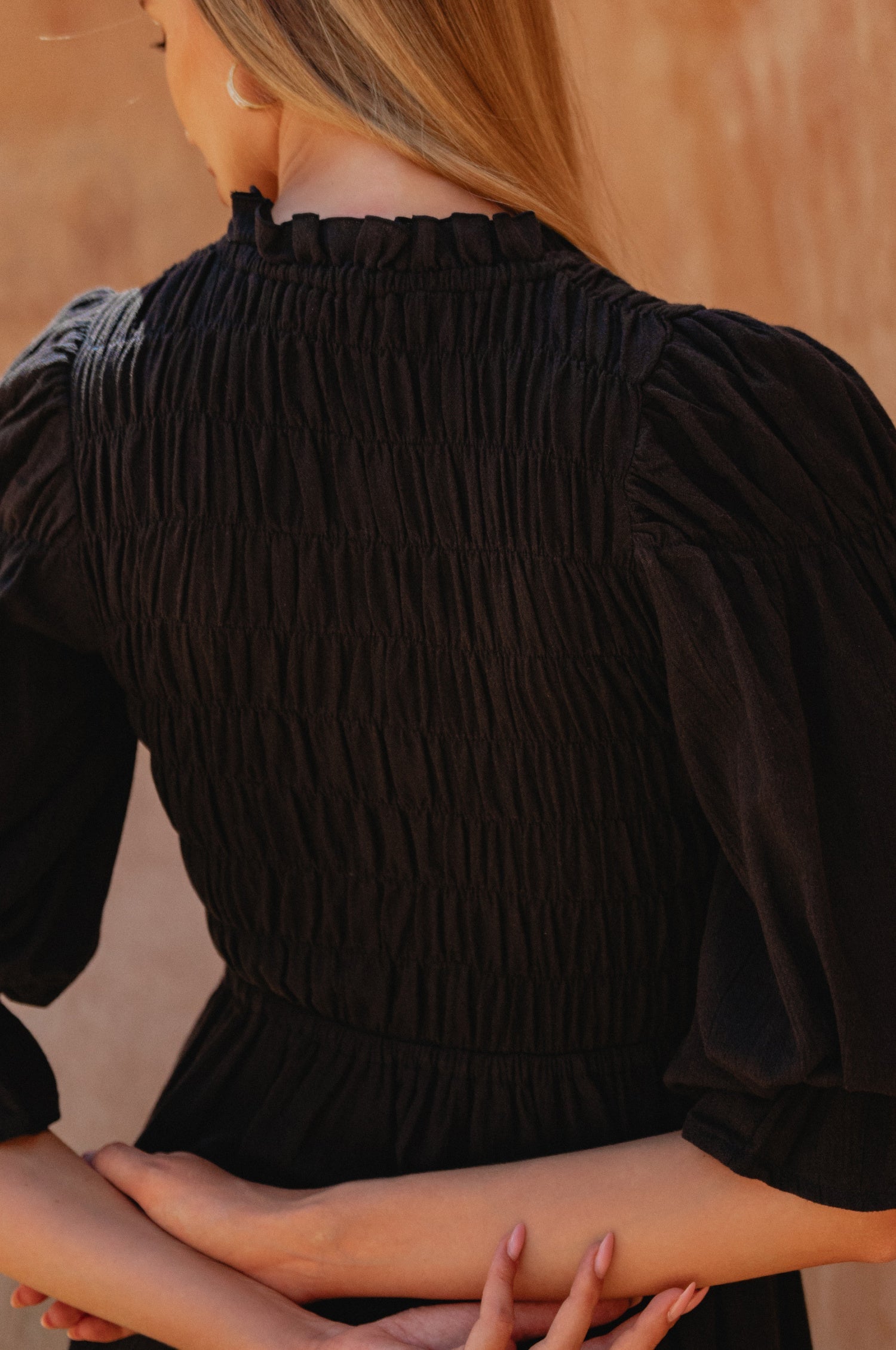 Florence Smocked Linen Midi Dress-4