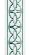Interlocking Ring Cotton Canvas Trim | 4 Inch / 10.16cm Wide Embroidered Border | By The Metre