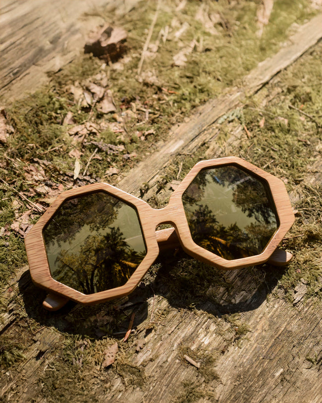Festival Bamboo Sunglasses | Gold Reflective and it Floats!