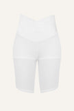 Women's Silk Sports Shorts - White-0