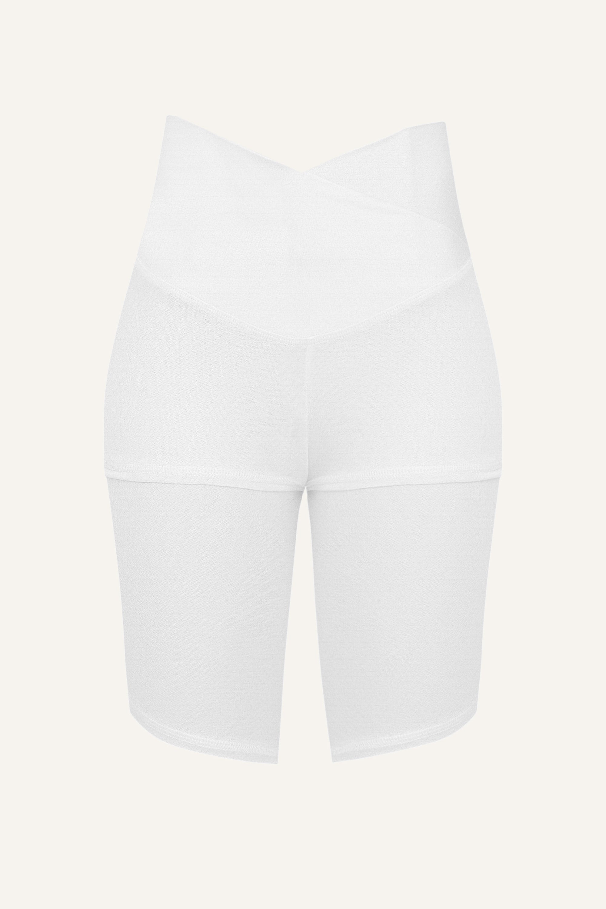 Women's Silk Sports Shorts - White-0
