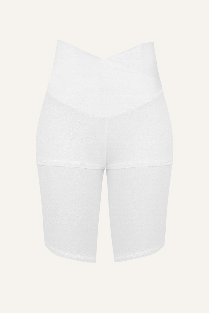 Women's Silk Sports Shorts - White-0