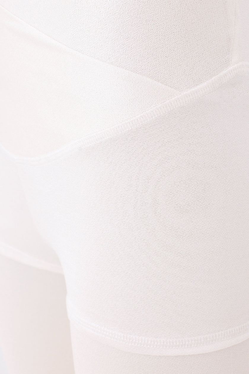 Women's Silk Sports Shorts - White-2