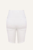 Women's Silk Sports Shorts - White-1
