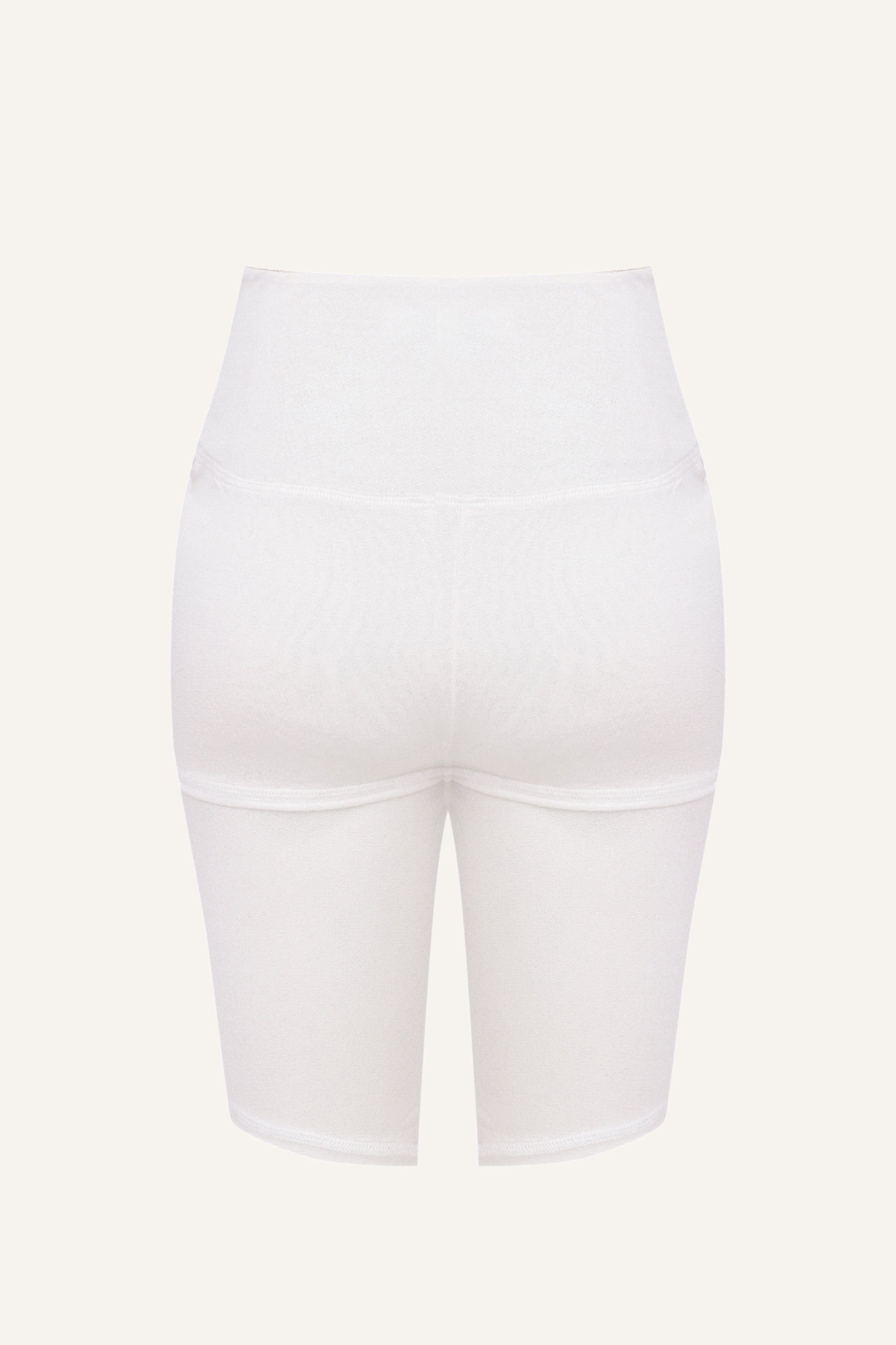 Women's Silk Sports Shorts - White-1