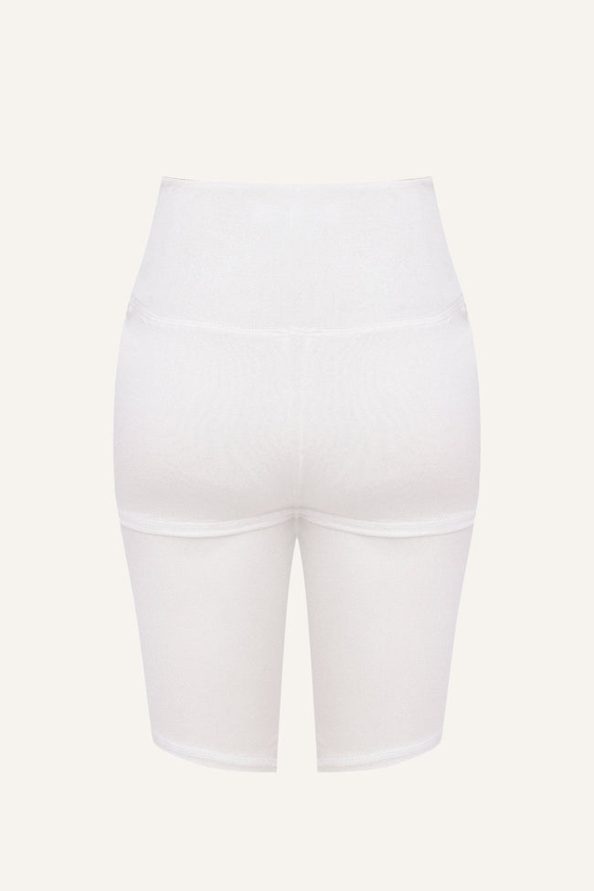 Women's Silk Sports Shorts - White-1