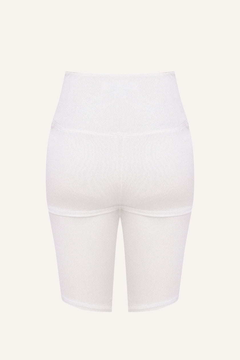 Women's Silk Sports Shorts - White-1