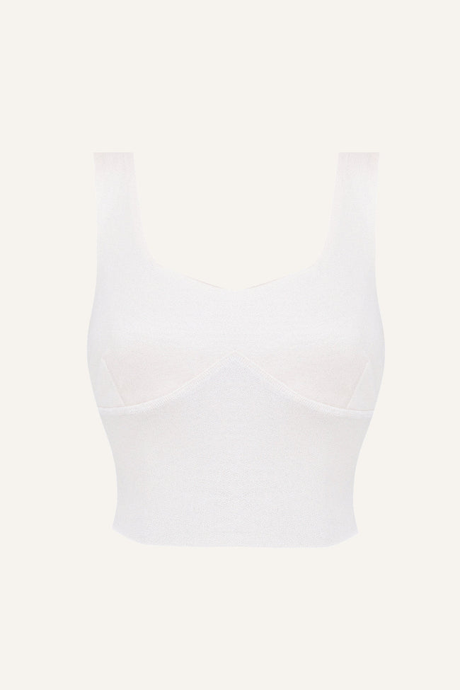 Women's Silk Sports Bra - White-0