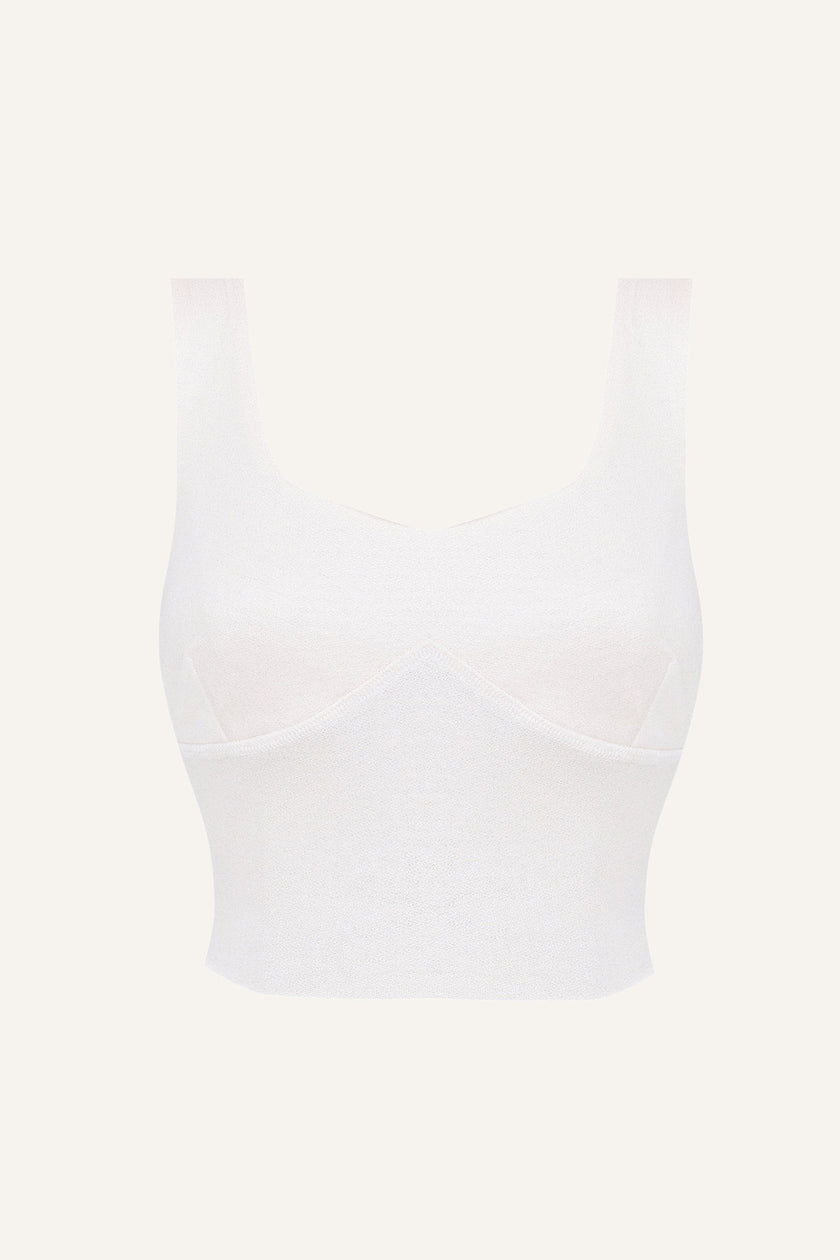 Women's Silk Sports Bra - White-0