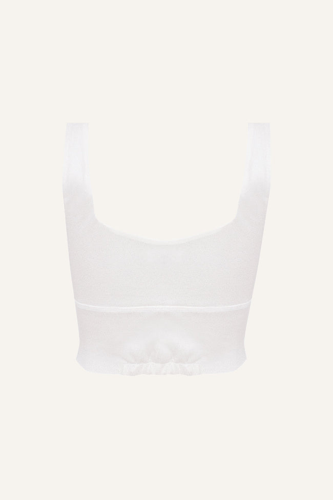 Women's Silk Sports Bra - White-1