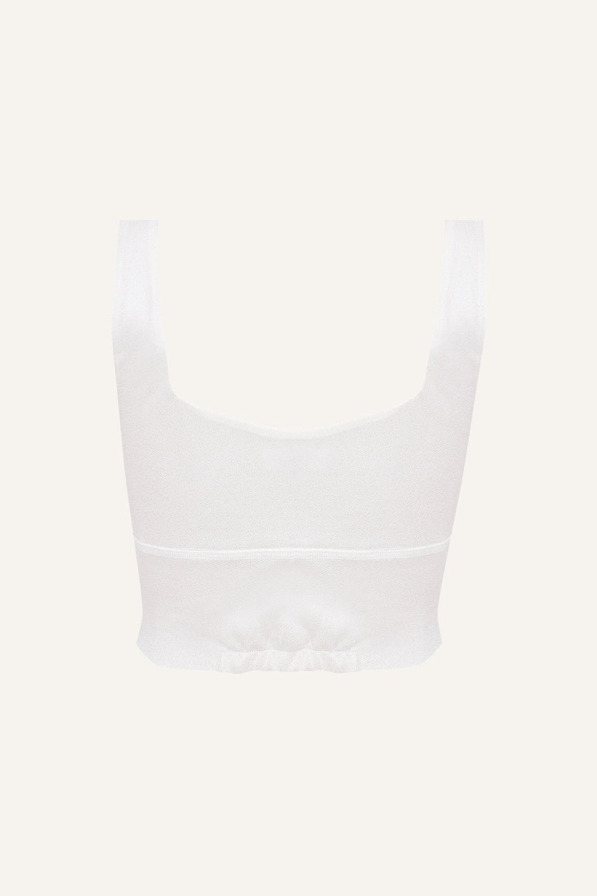 Women's Silk Sports Bra - White-1
