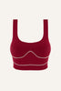 Women's Lyocell/Wool Sports Bra - Burgundy (Cream Thread)-0