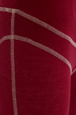 Women's Lyocell/Wool Sports Leggings - Burgundy (Cream Thread)-3
