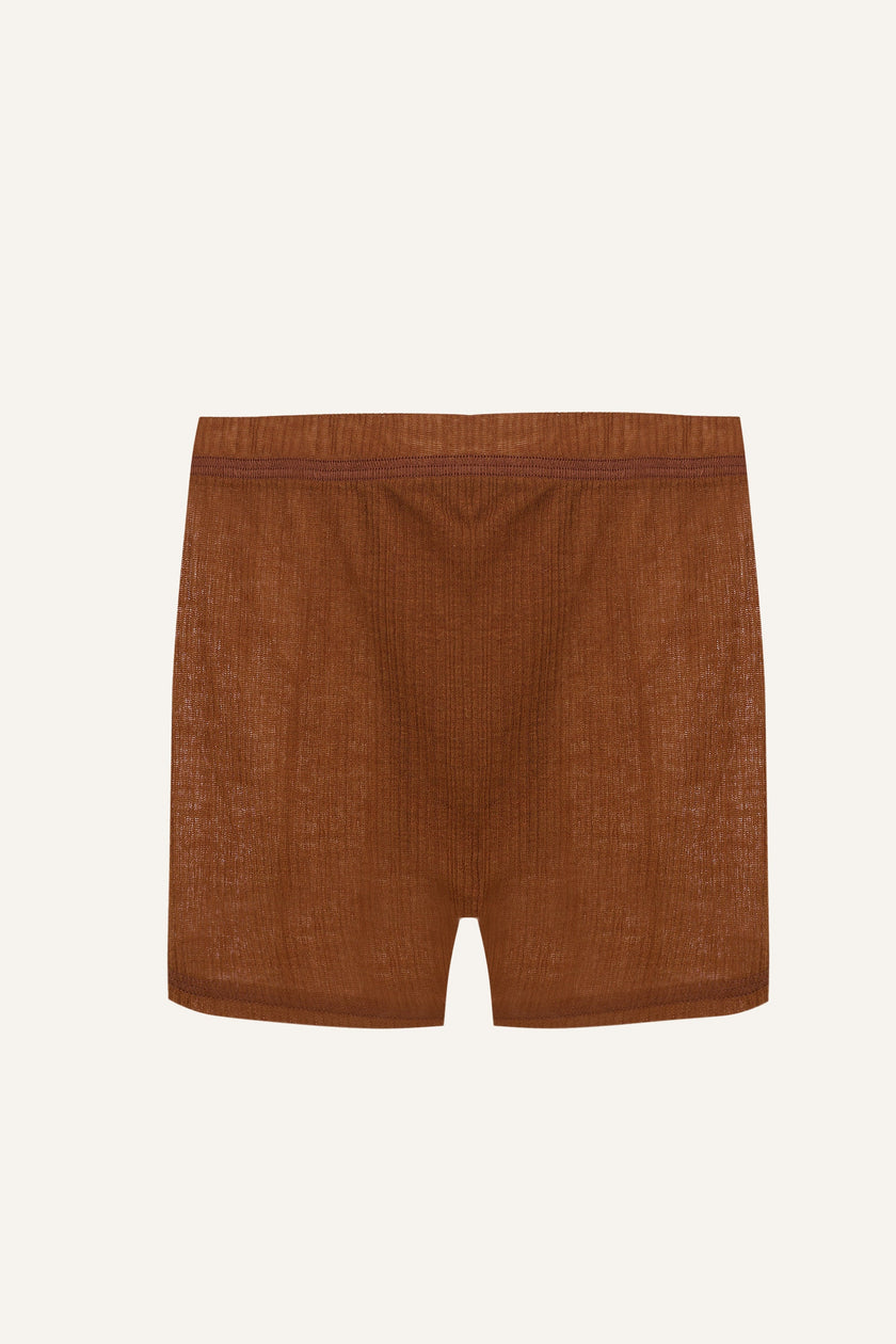 Lyocell-Wool Kids Boxers - Brown-1