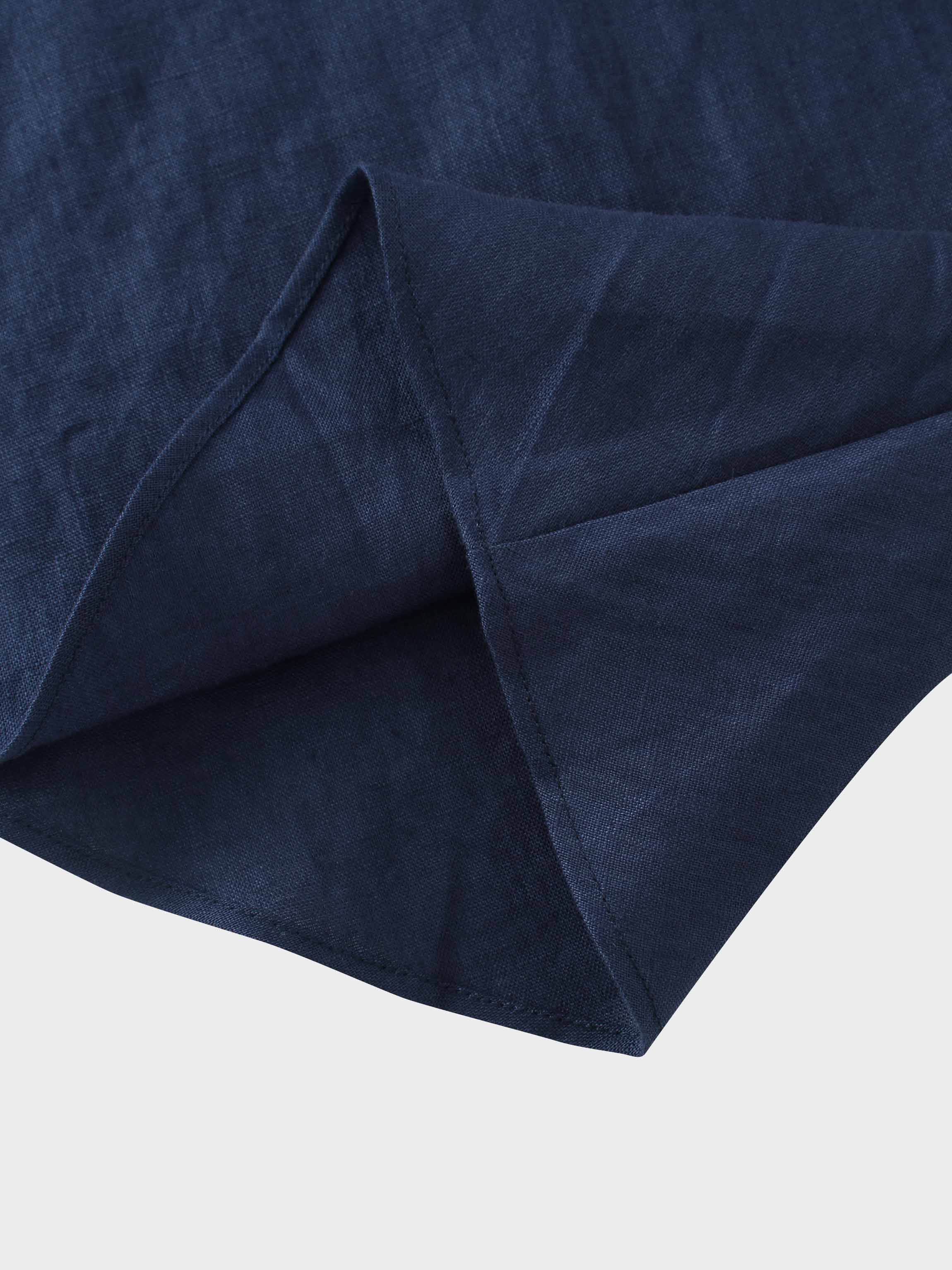 Linen Slip Skirt-Navy