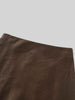Linen Slip Skirt-Brown