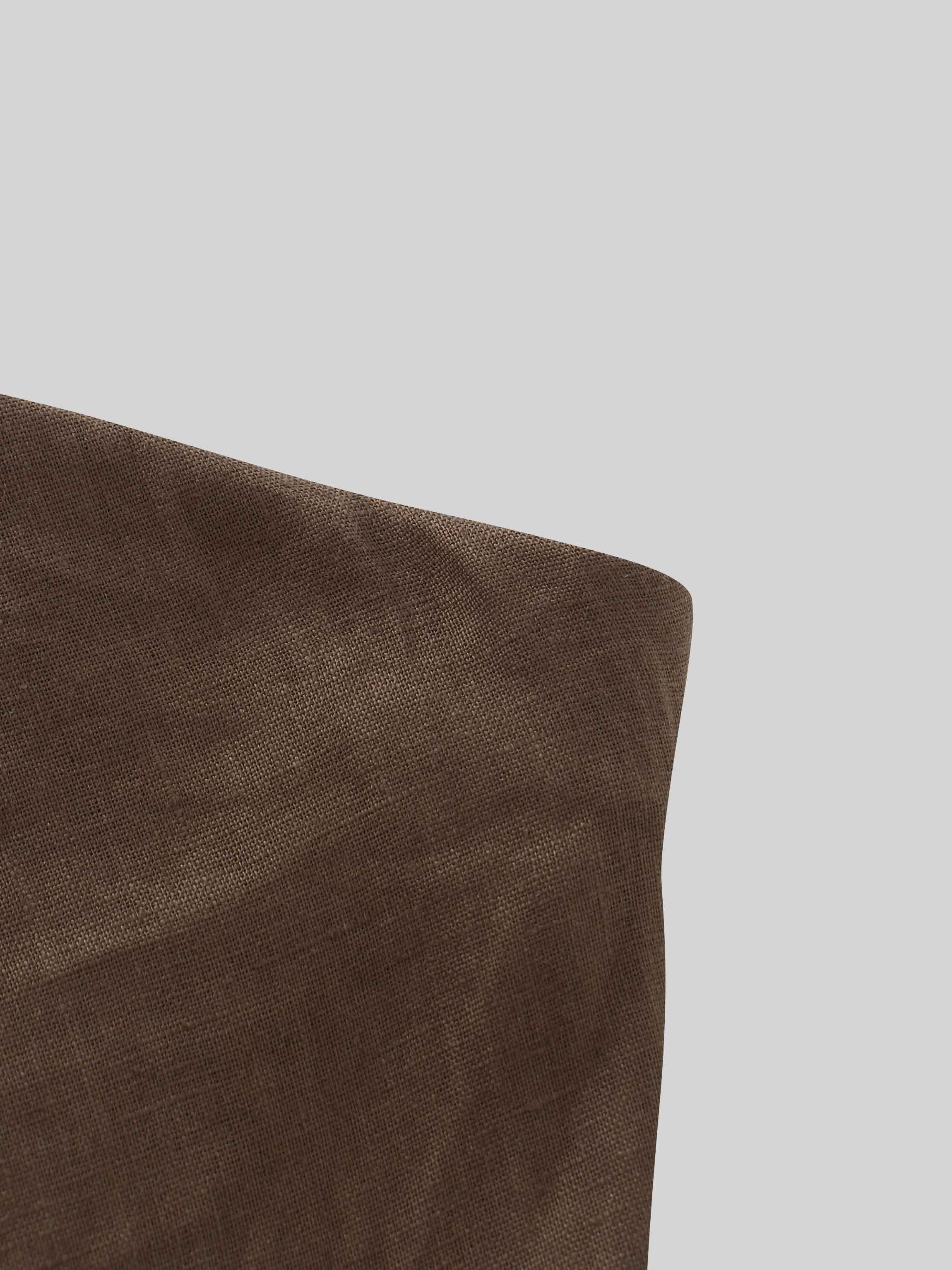 Linen Slip Skirt-Brown