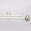 White Double Curtain Pole | Swirl Finials | Rustproof | 25KG Load | Modern Style