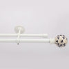 White Double Curtain Pole | Swirl Finials | Rustproof | 25KG Load | Modern Style