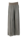 Olive 'Donna' Italian Silk Palazzo Pant-0