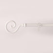 White Extendable Curtain Pole | Spiral Cage Finials | 61-366cm
