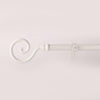 White Extendable Curtain Pole | Spiral Cage Finials | 61-366cm