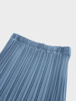Wool Blend Pleated Skirt-Denim Blue-3