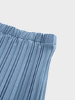 Wool Blend Pleated Skirt-Denim Blue-4