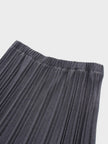 Wool Blend Pleated Skirt-Dark Grey-4