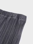 Wool Blend Pleated Skirt-Dark Grey-3