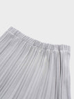 Wool Blend Pleated Skirt-Light Grey-2