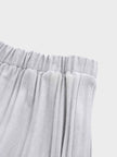 Wool Blend Pleated Skirt-Light Grey-3