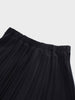 Wool Blend Pleated Skirt-Black-2