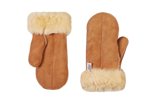 Adult Natural Sheepskin Gloves - Beige-0