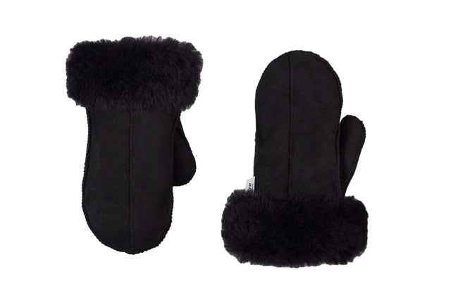 Adult Natural Sheepskin Gloves - Black-0
