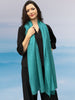 Teal Featherlight Solid Wool Scarf-3