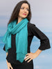 Teal Featherlight Solid Wool Scarf-0